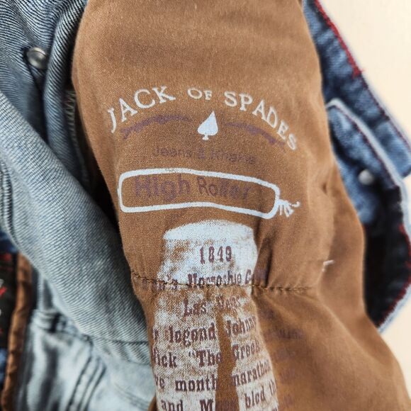 Jack Of Spades The High Roller 5 Pocket Style Straight Leg Denim Jeans 32x34 - Picture 9 of 12